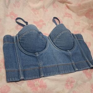 Denim Padded Corset Top.